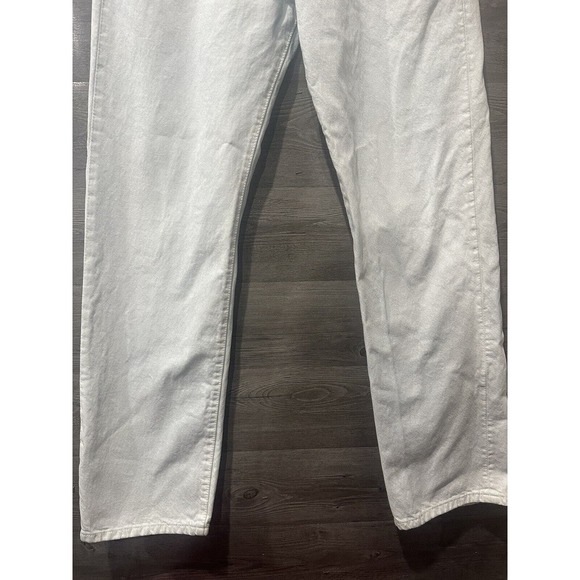 Levi 501 Jeans Original Fit Straight Button Fly White Light Blue Custom 36x34 - Picture 3 of 9